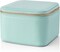 Travel Jewelry Storage Box for Women Faux Leather Jewelry Box with 6 Velvet Jewelry Zipper Pockets Earrings Necklace Rings Storage Boxes Christmas Gift for Mom Wife(Lake Blue)